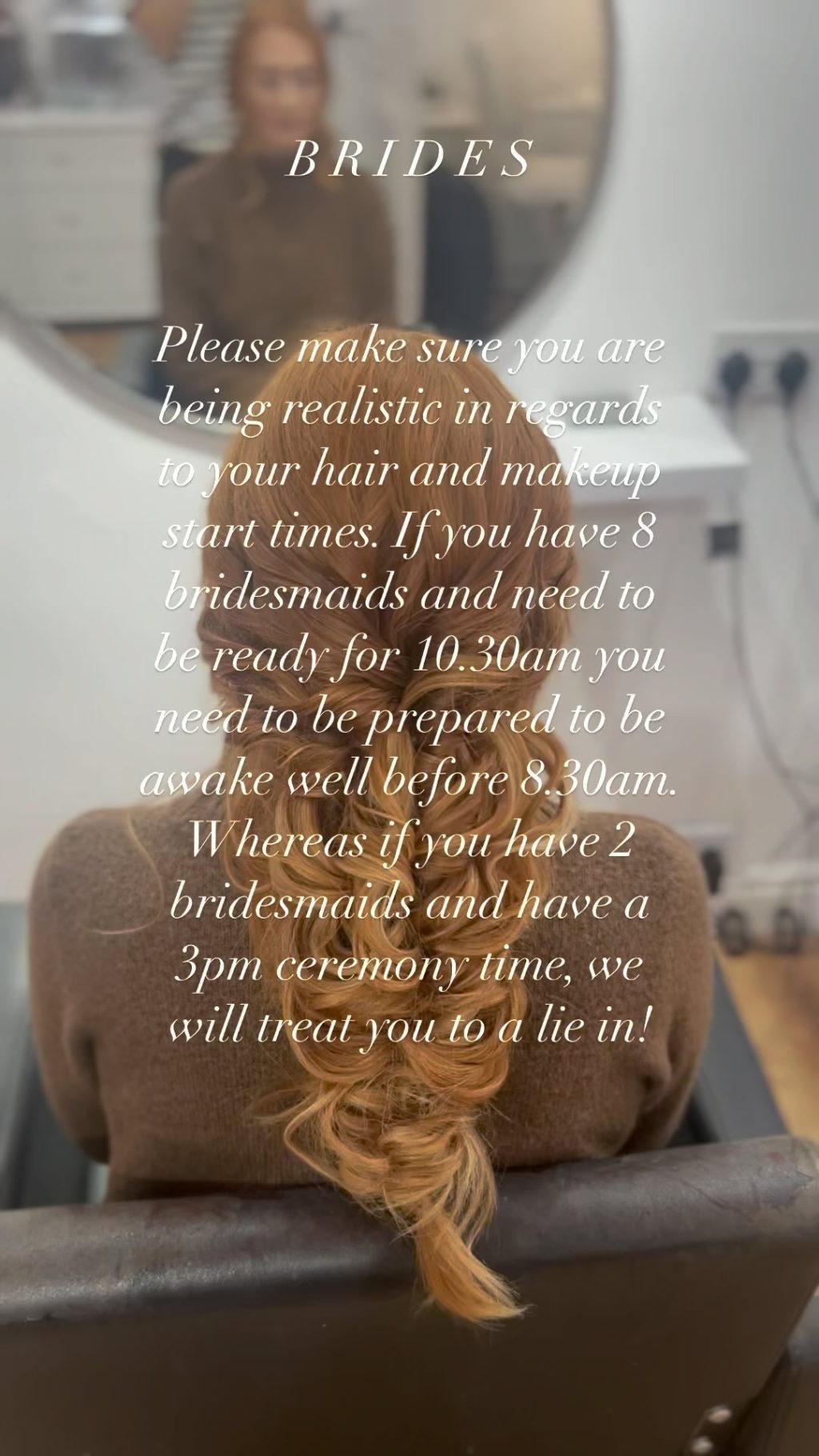 Instagram post from clairewoodmassbridalhair. This post is in position 3.
